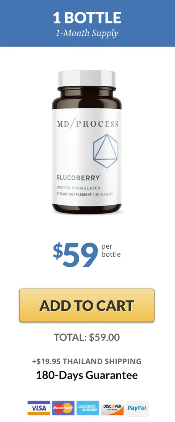 GlucoBerry single bottle special offer pricing for short term supply option